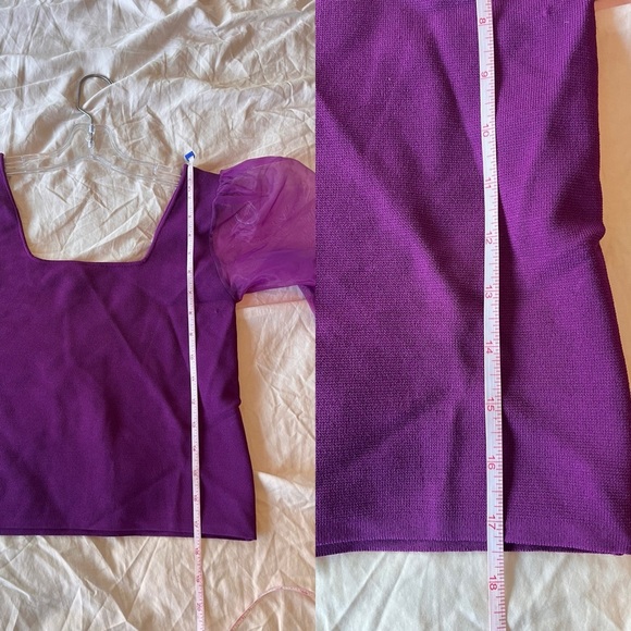 House of Harlow 1960 x Revolve Purple Puff Sleeve Top S - Picture 9 of 12